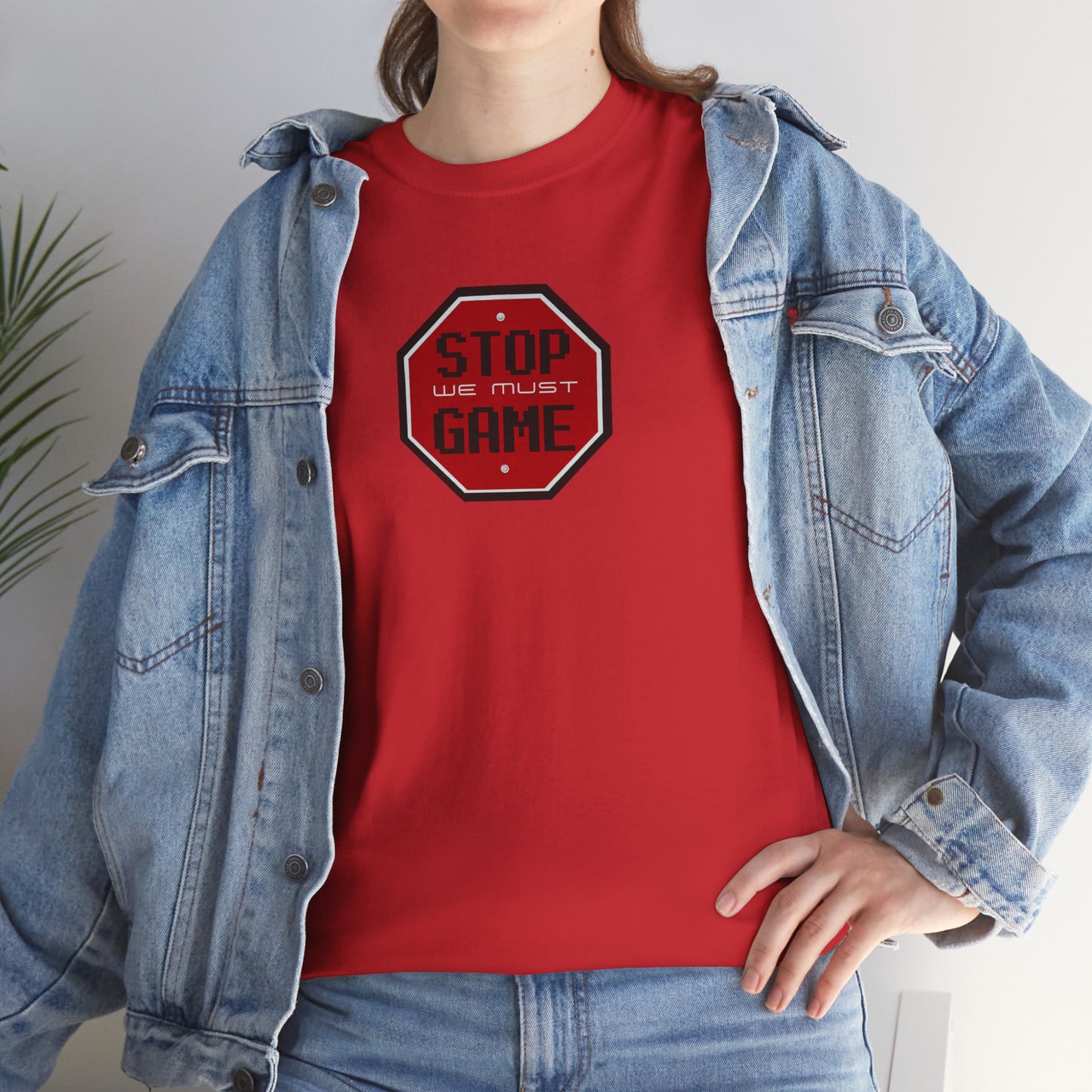 Stop we must game Unisex Heavy Cotton Tee