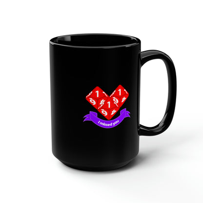 Valentine Dice Black Mug, 15oz