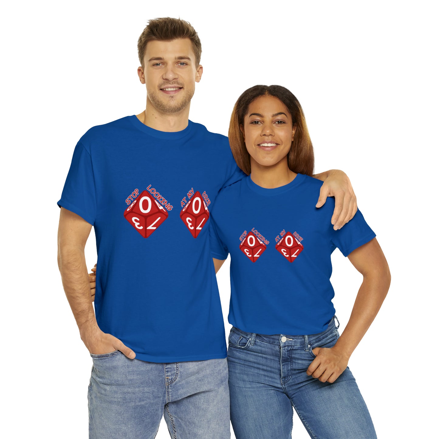 Stop looking at my dice Unisex Heavy Cotton Tee