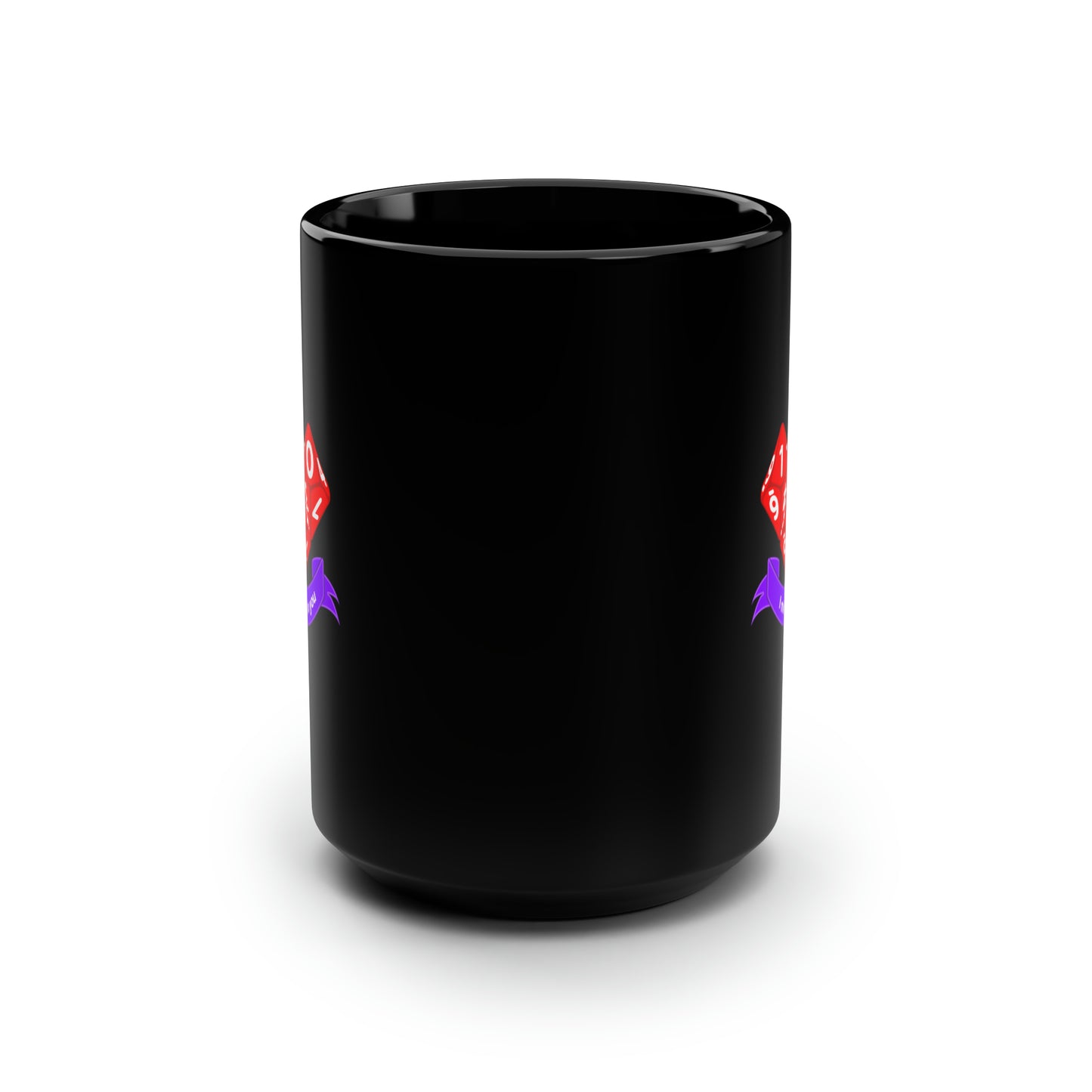 Valentine Dice Black Mug, 15oz