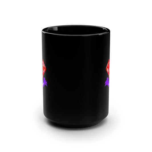 Valentine Dice Black Mug, 15oz