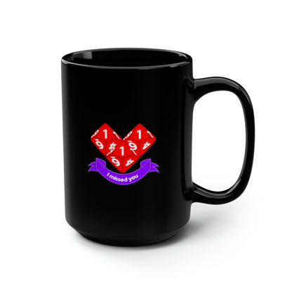 Valentine Dice Black Mug, 15oz