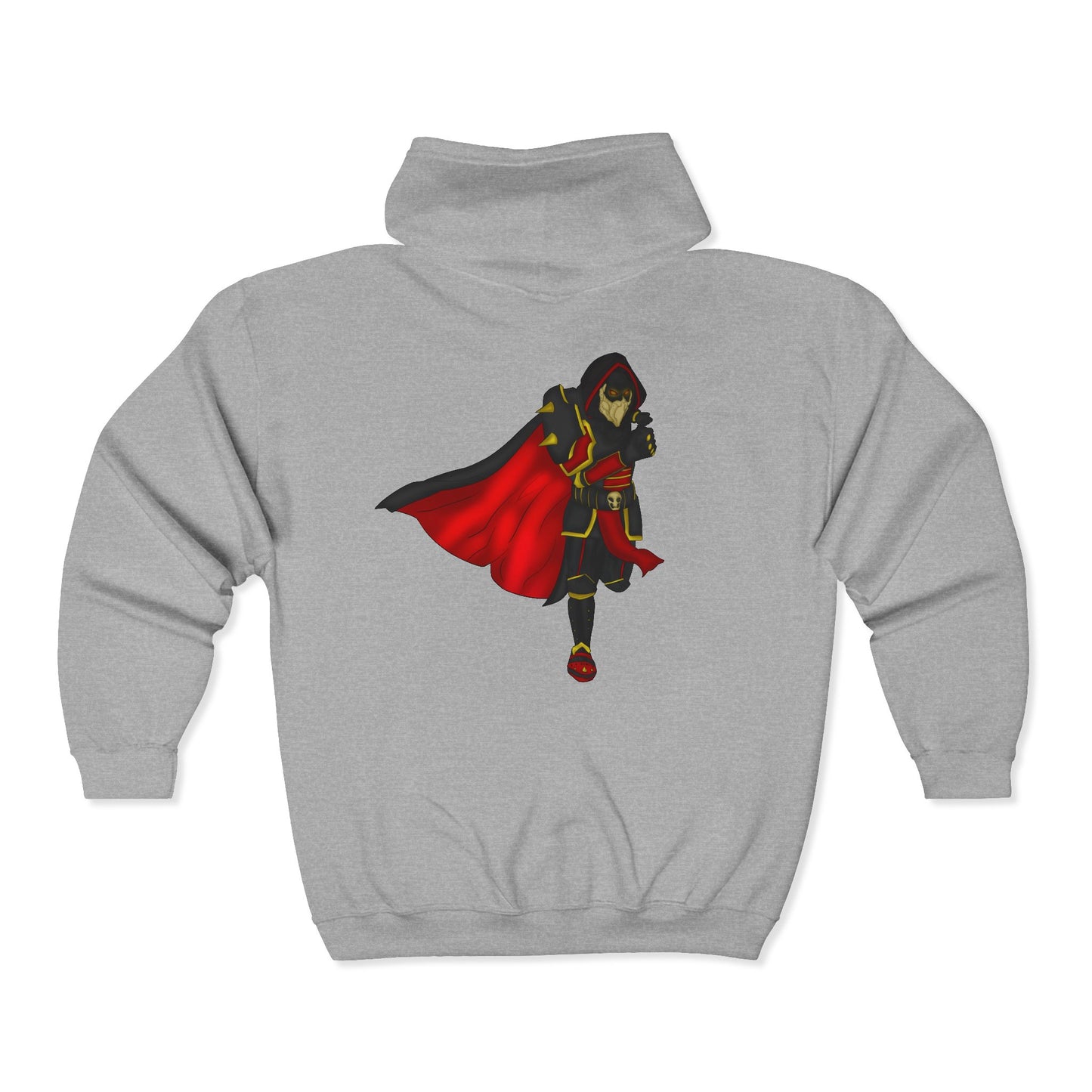 Controlled Chaos Gaming Zip Hoodie — Sci‑Fi Superhero Logo Jacket