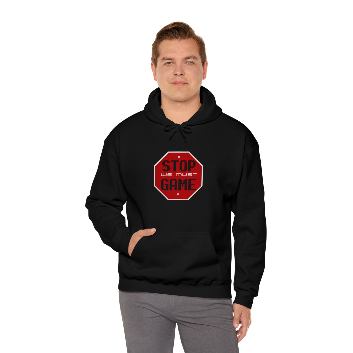 Stop we must game Unisex Heavy Blend™ Hooded Sweatshirt