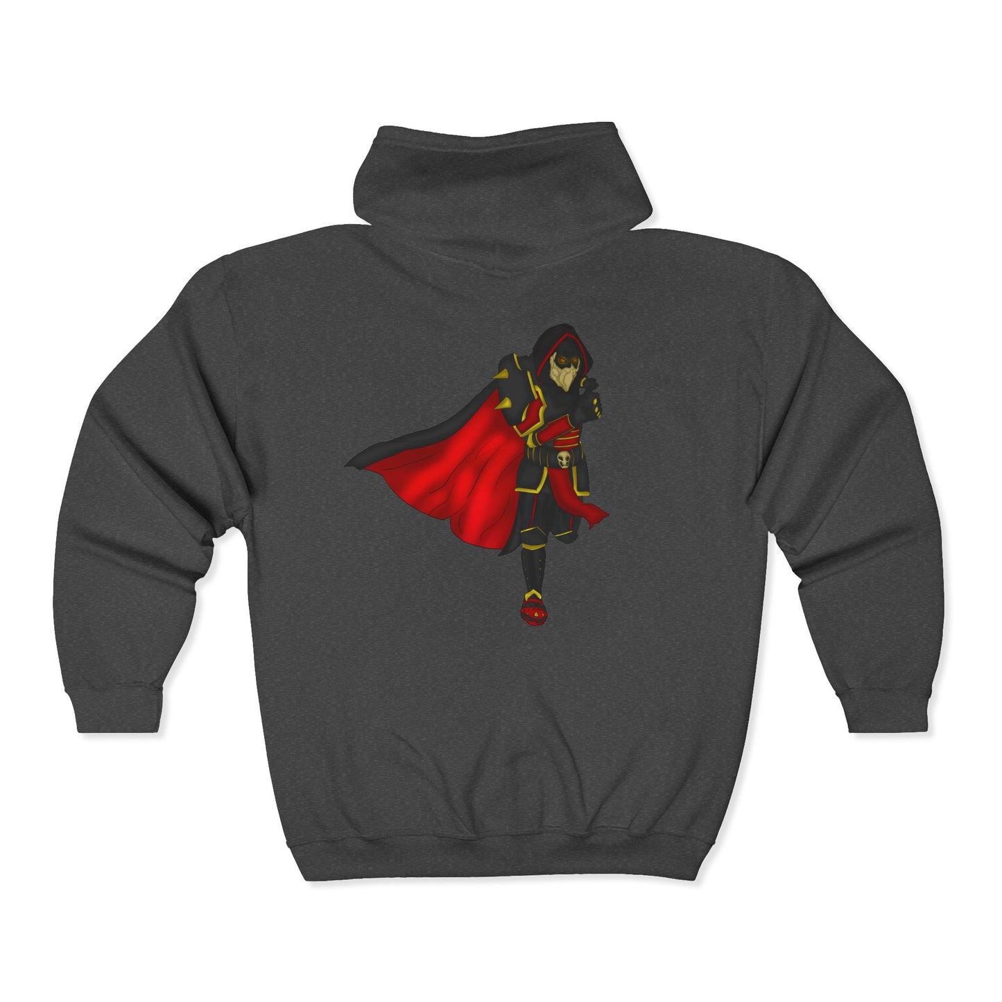 Controlled Chaos Gaming Zip Hoodie — Sci‑Fi Superhero Logo Jacket