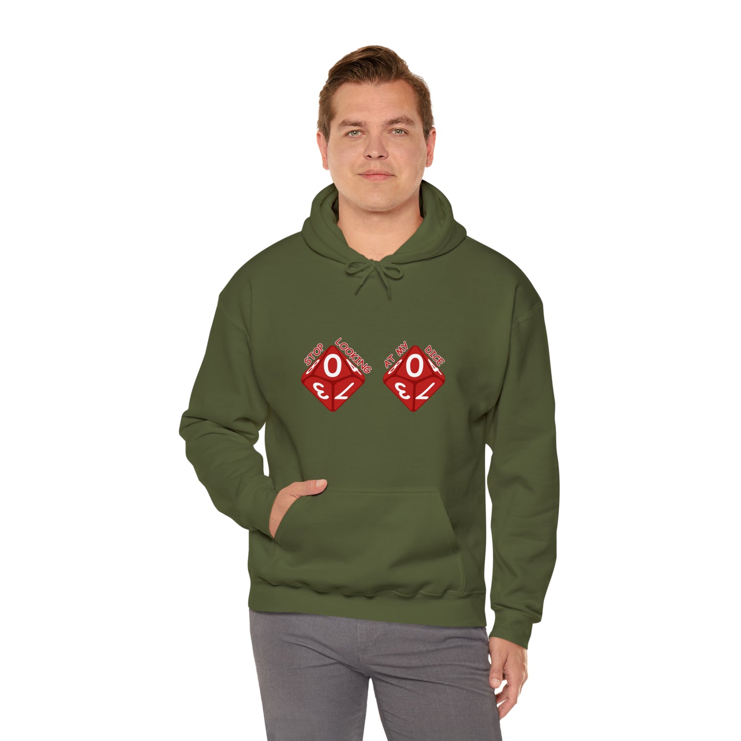 Stop looking at my dice Unisex Heavy Blend™ Hooded Sweatshirt