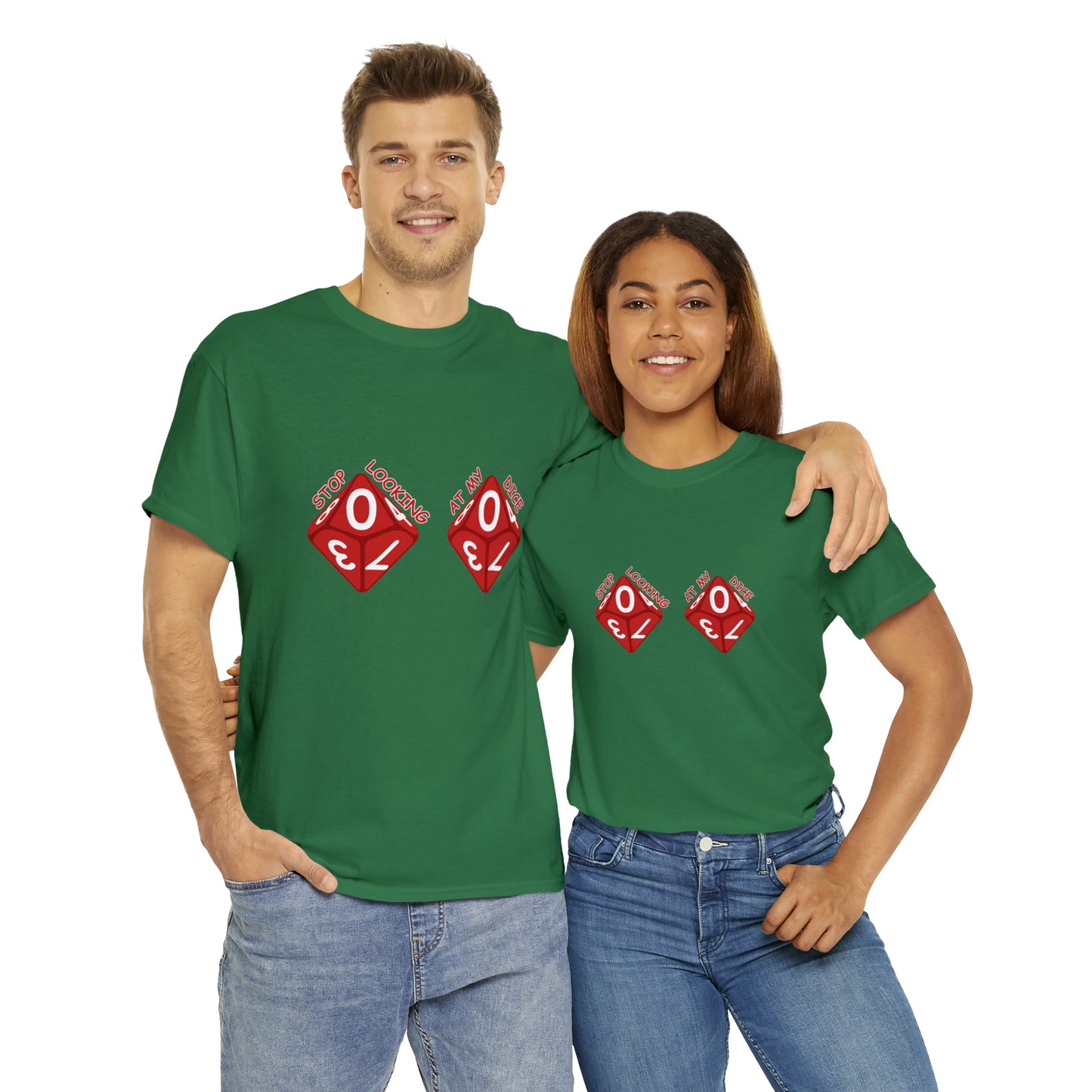 Stop looking at my dice Unisex Heavy Cotton Tee