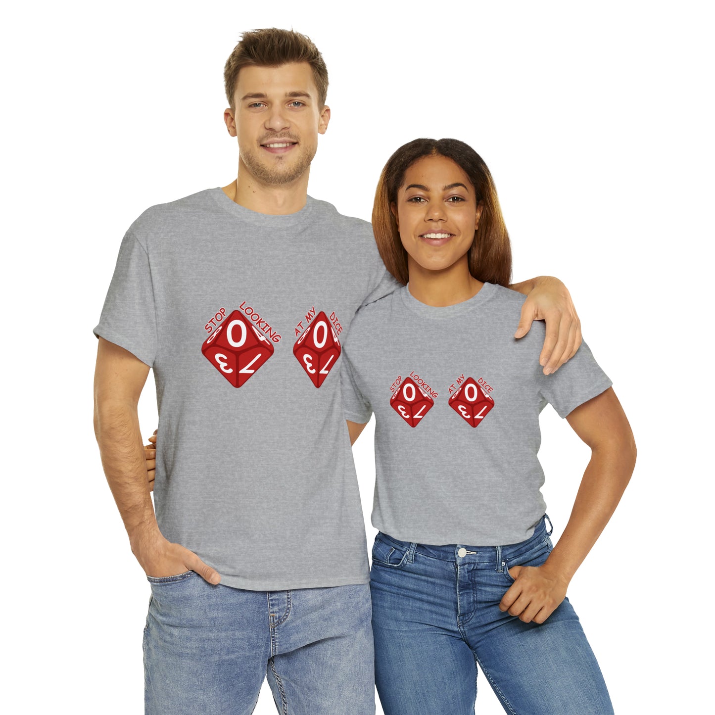 Stop looking at my dice Unisex Heavy Cotton Tee