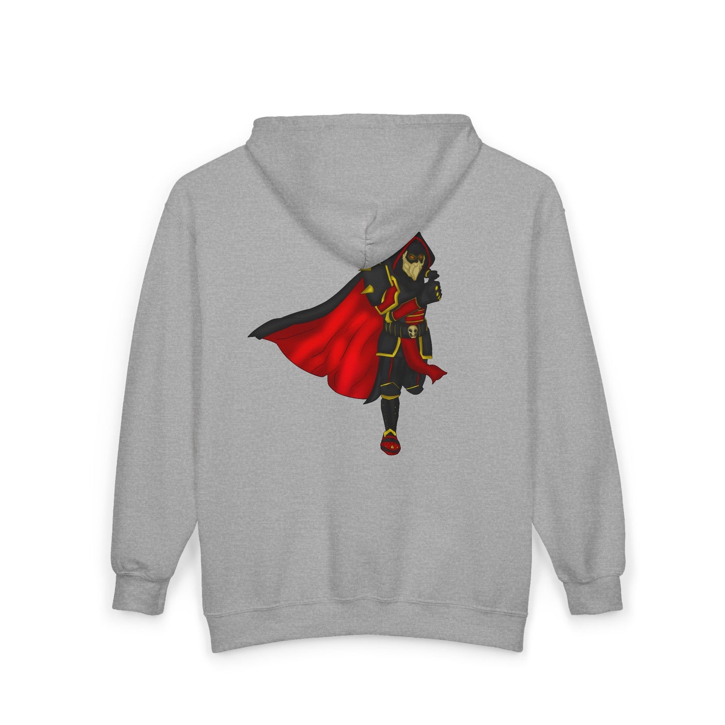 Controlled Chaos Gaming Zip Hoodie — Sci‑Fi Superhero Logo Jacket