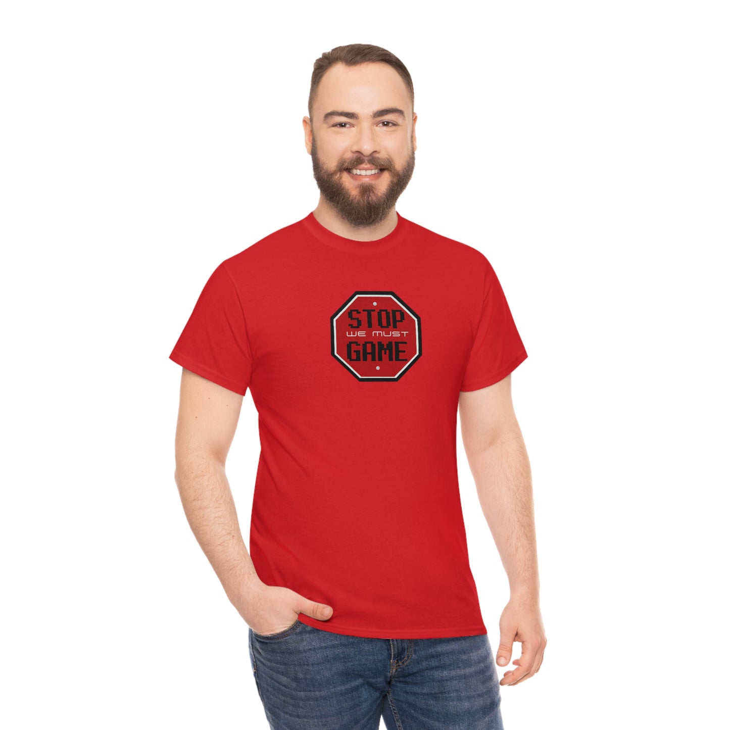 Stop we must game Unisex Heavy Cotton Tee