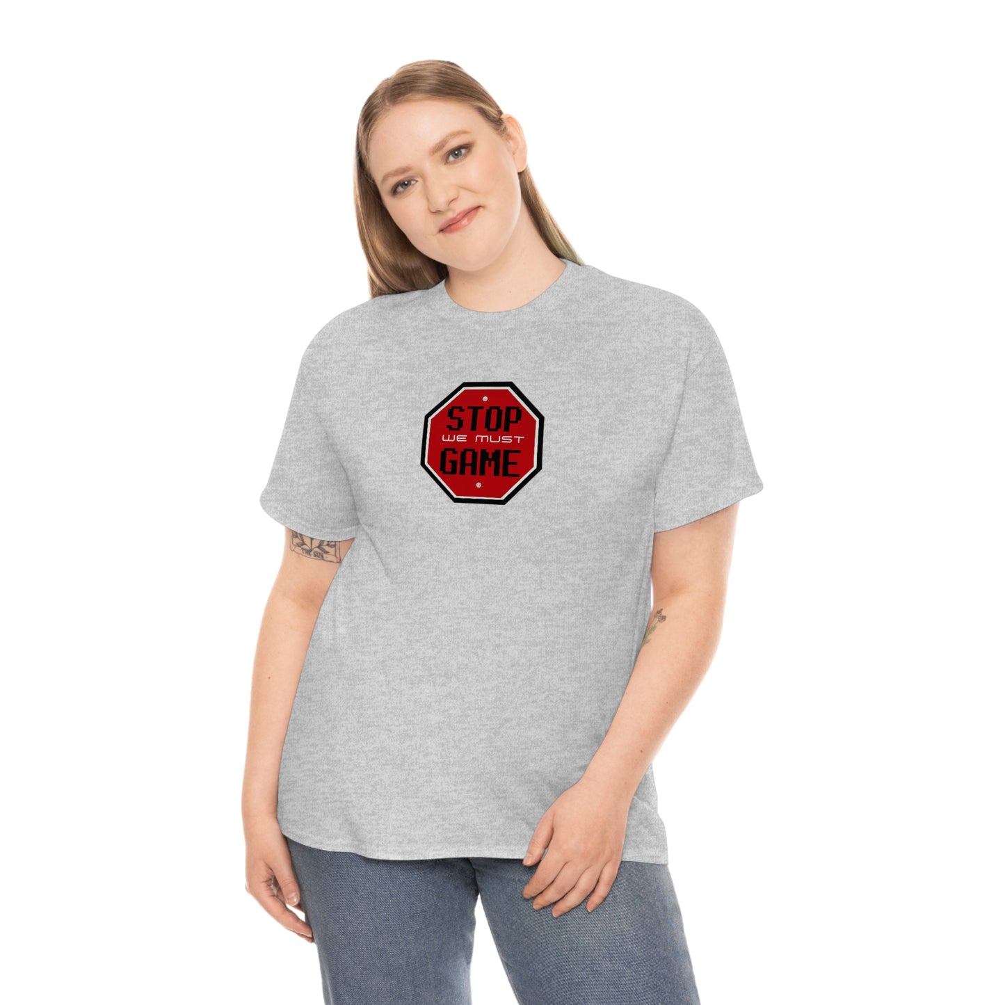 Stop we must game Unisex Heavy Cotton Tee