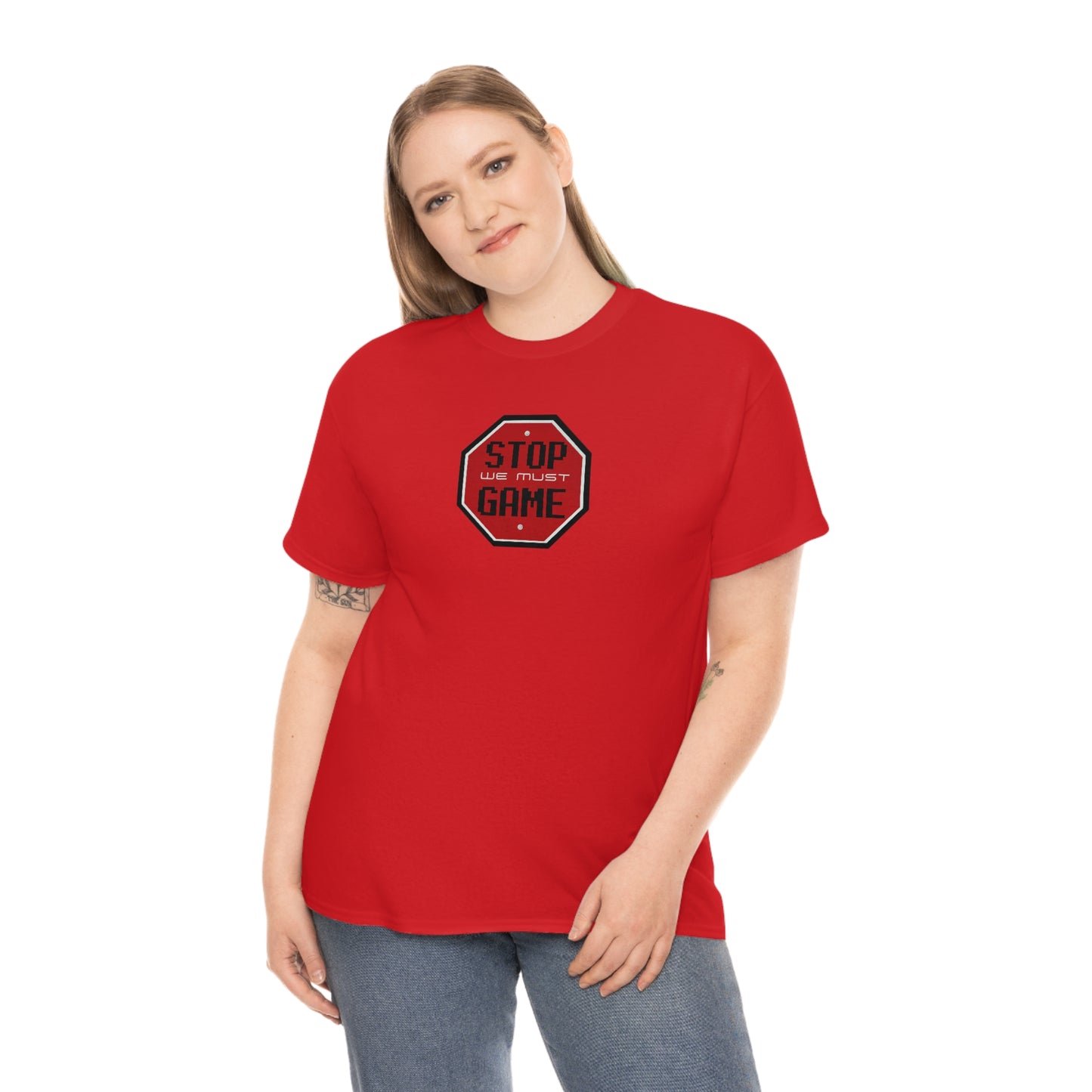 Stop we must game Unisex Heavy Cotton Tee