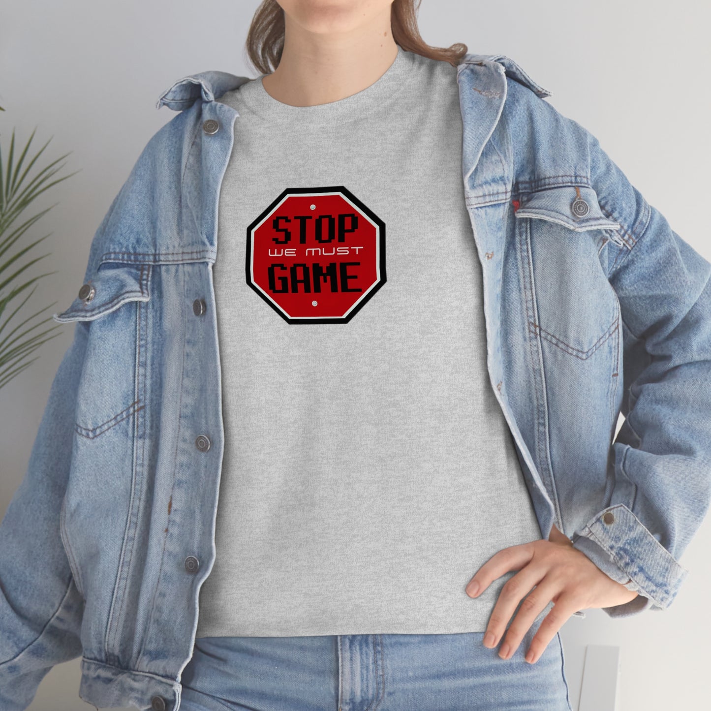 Stop we must game Unisex Heavy Cotton Tee