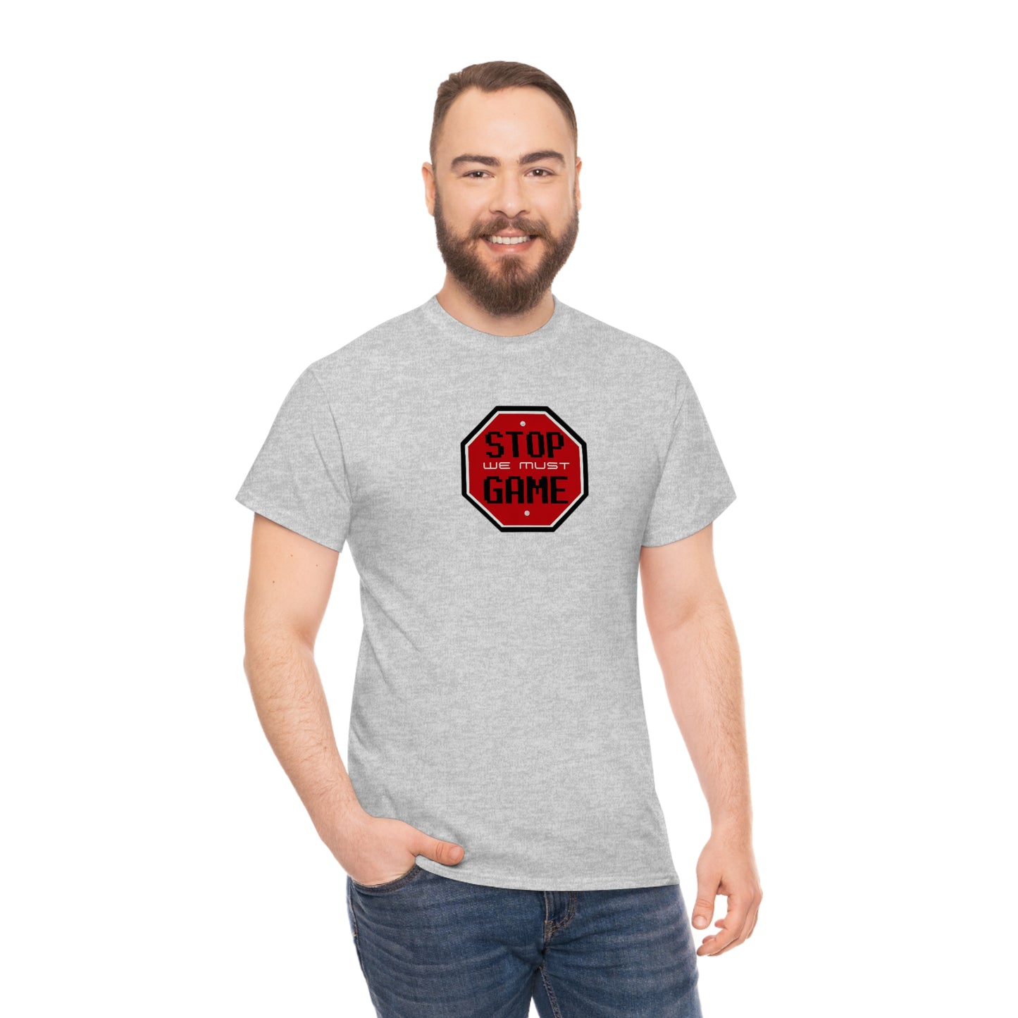 Stop we must game Unisex Heavy Cotton Tee