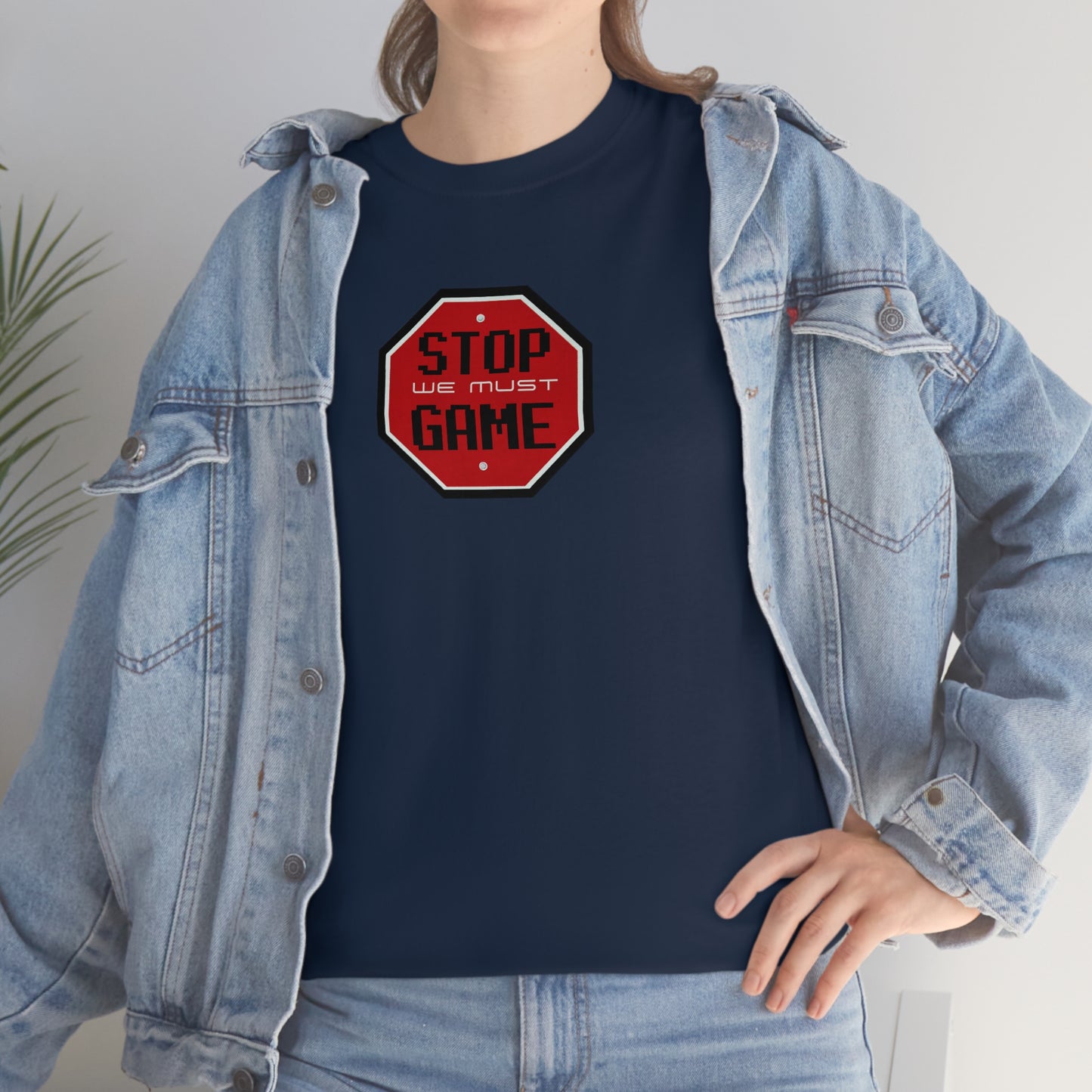 Stop we must game Unisex Heavy Cotton Tee