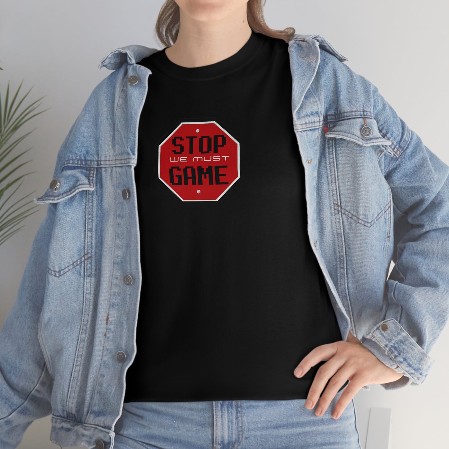 Stop we must game Unisex Heavy Cotton Tee