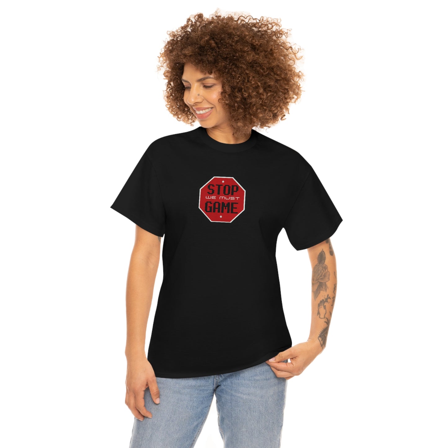 Stop we must game Unisex Heavy Cotton Tee