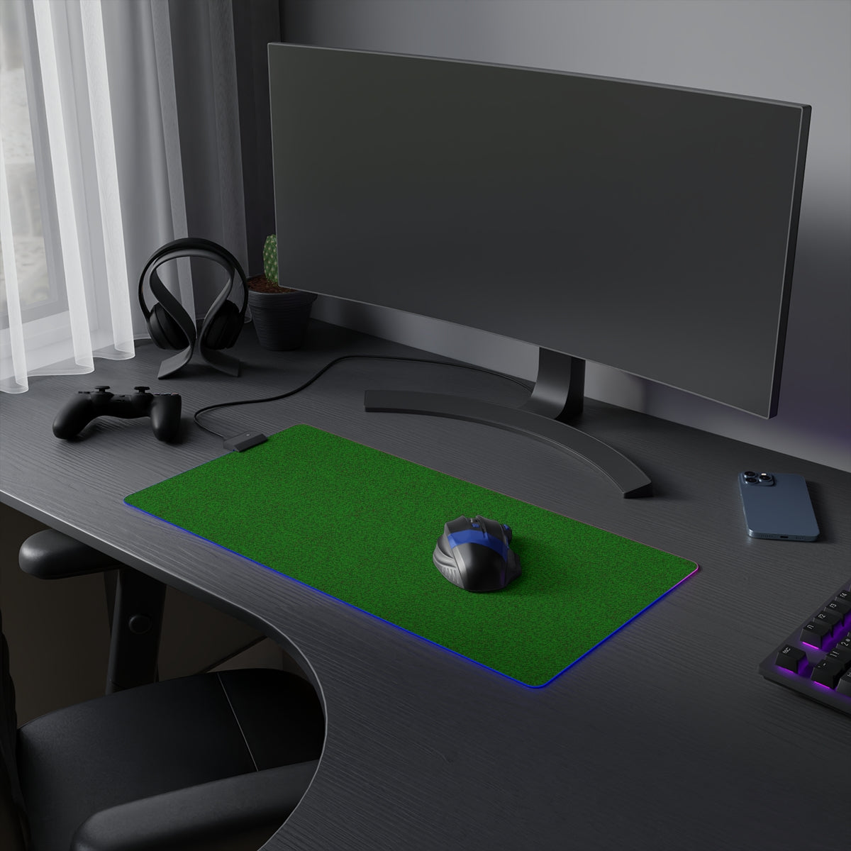 Grass textured LED Gaming Mouse Pad