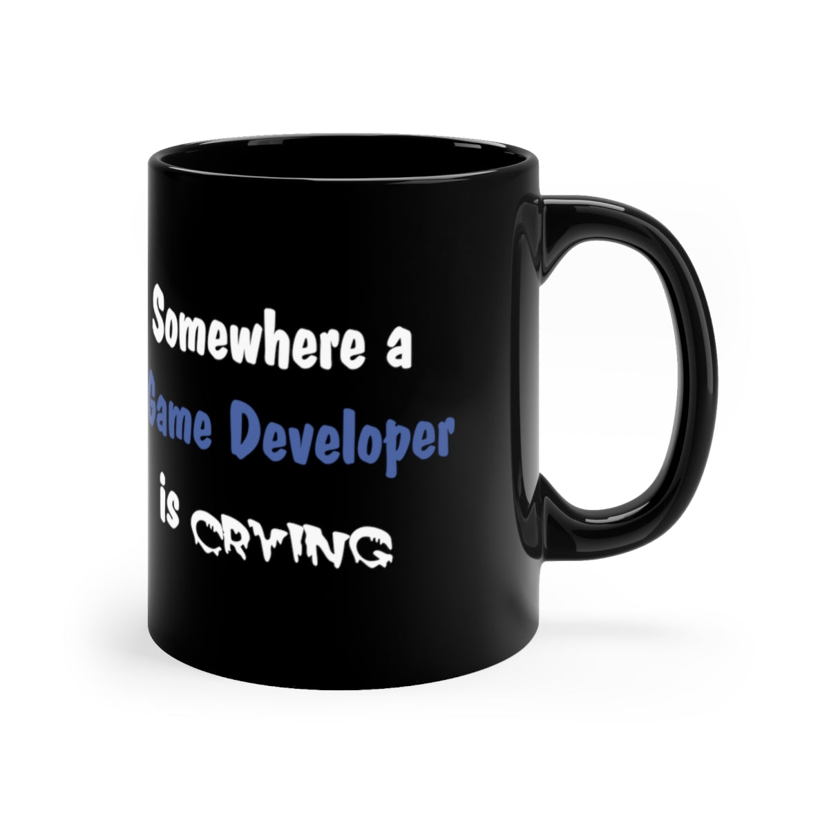 When a game tester is smiling 11oz Black Mug