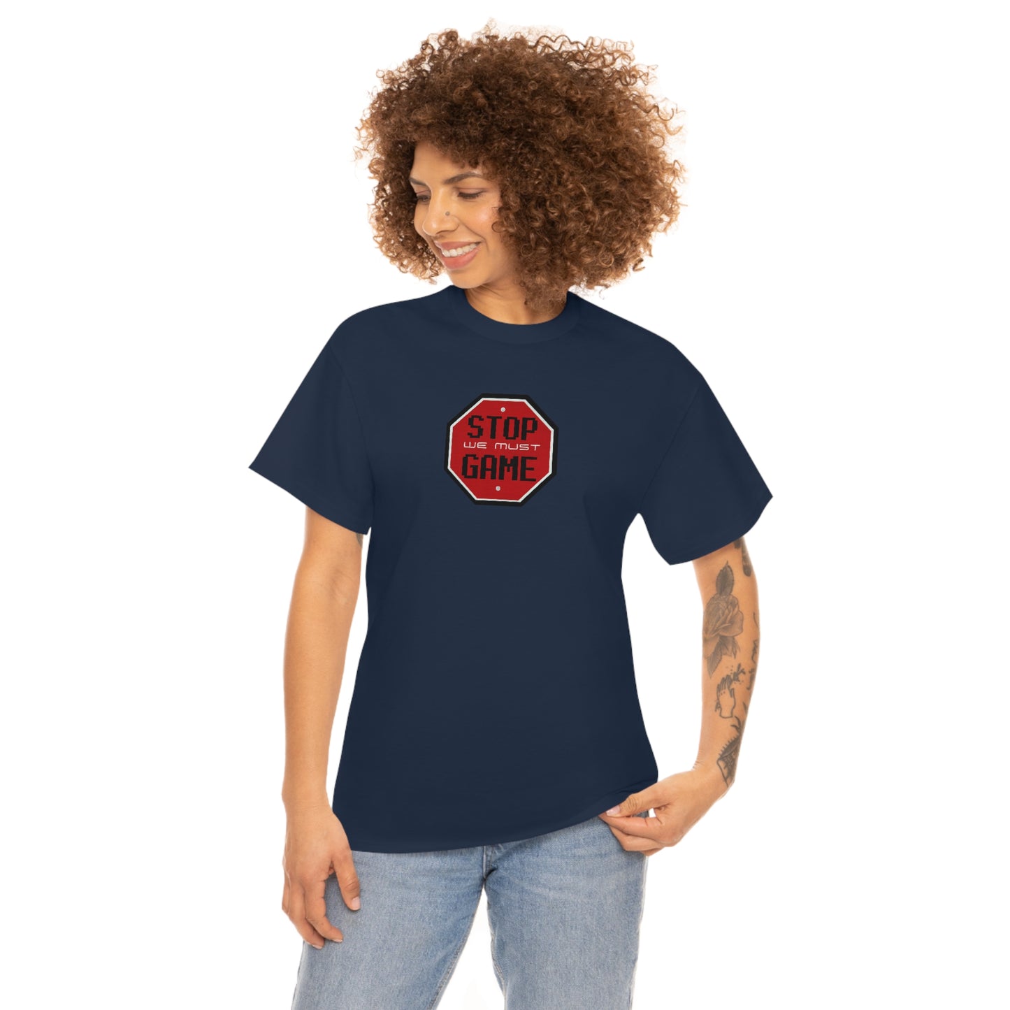 Stop we must game Unisex Heavy Cotton Tee