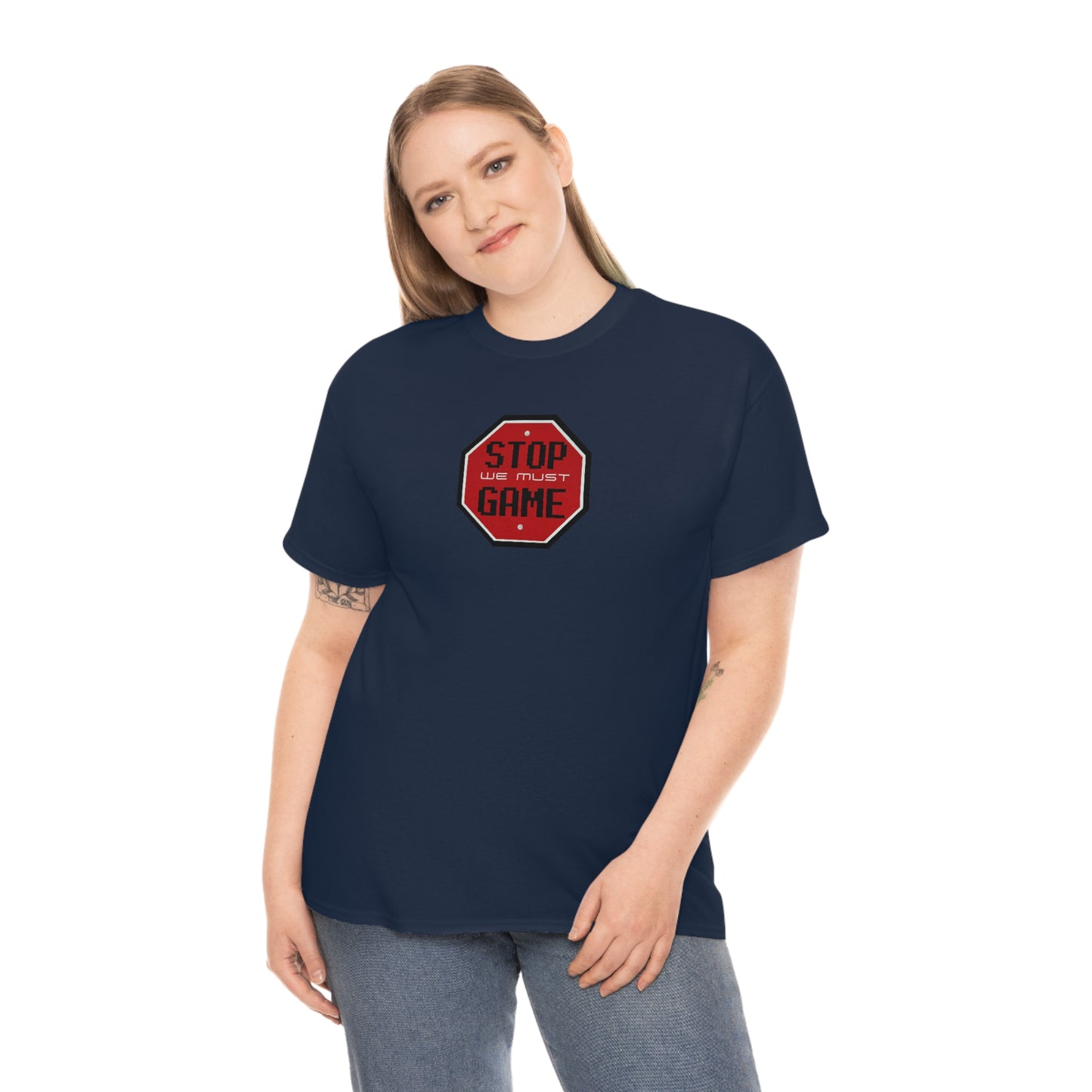 Stop we must game Unisex Heavy Cotton Tee