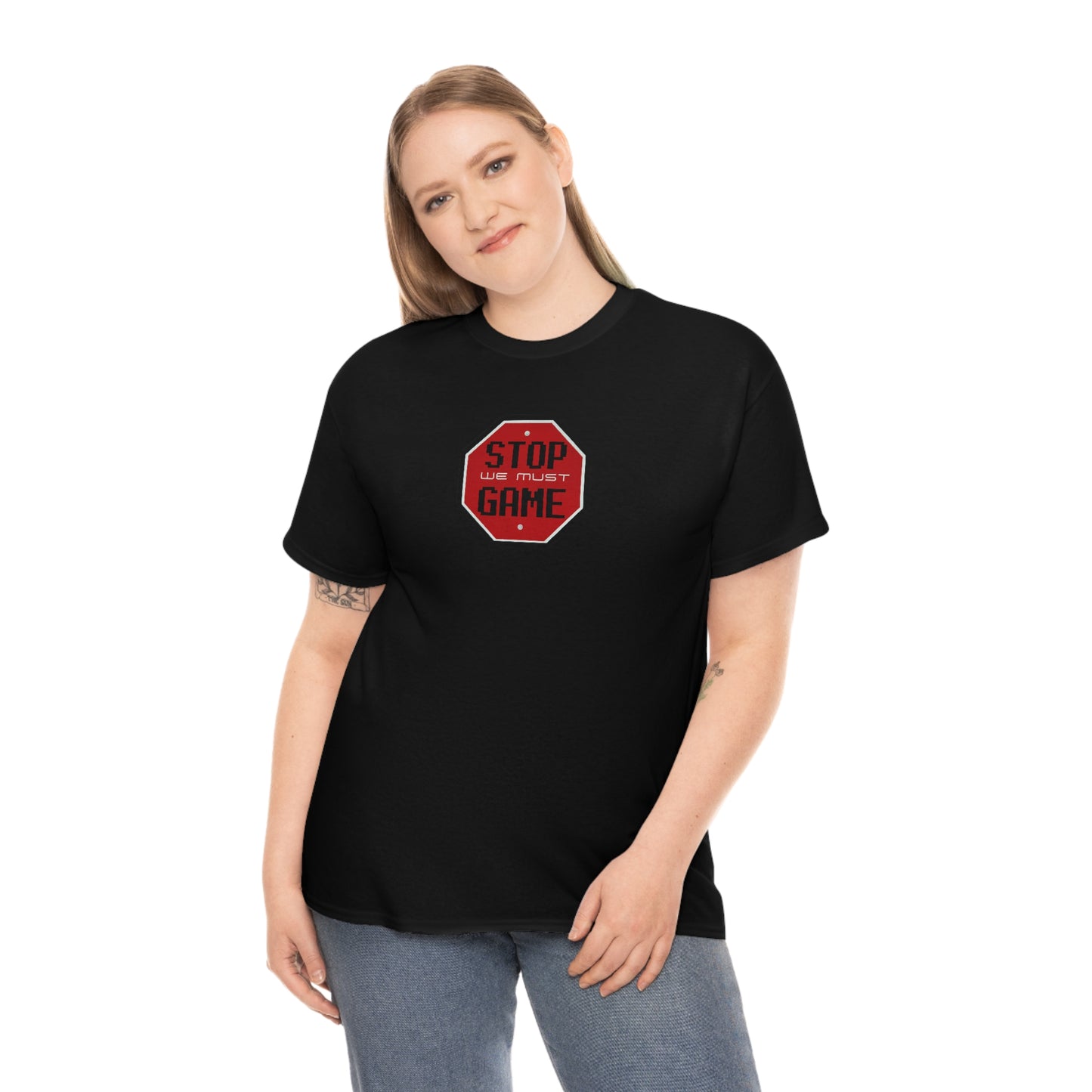 Stop we must game Unisex Heavy Cotton Tee