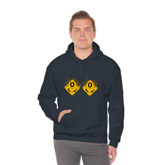 Stop staring at my dice in black Unisex Heavy Blend™ Hooded Sweatshirt