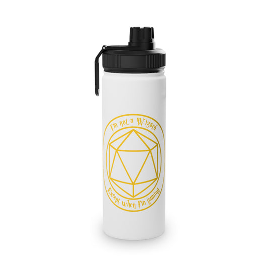 I'm not a Wizard Stainless Steel Water Bottle, Sports Lid