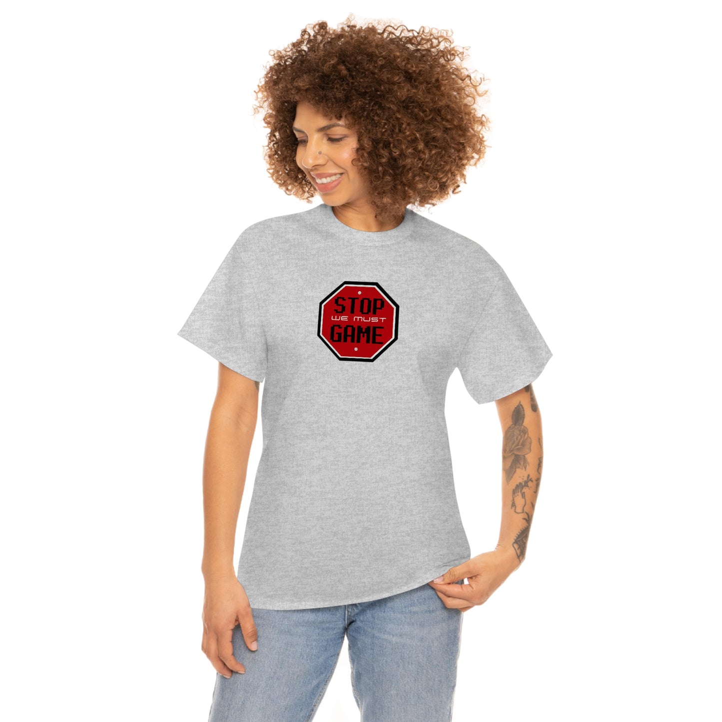 Stop we must game Unisex Heavy Cotton Tee